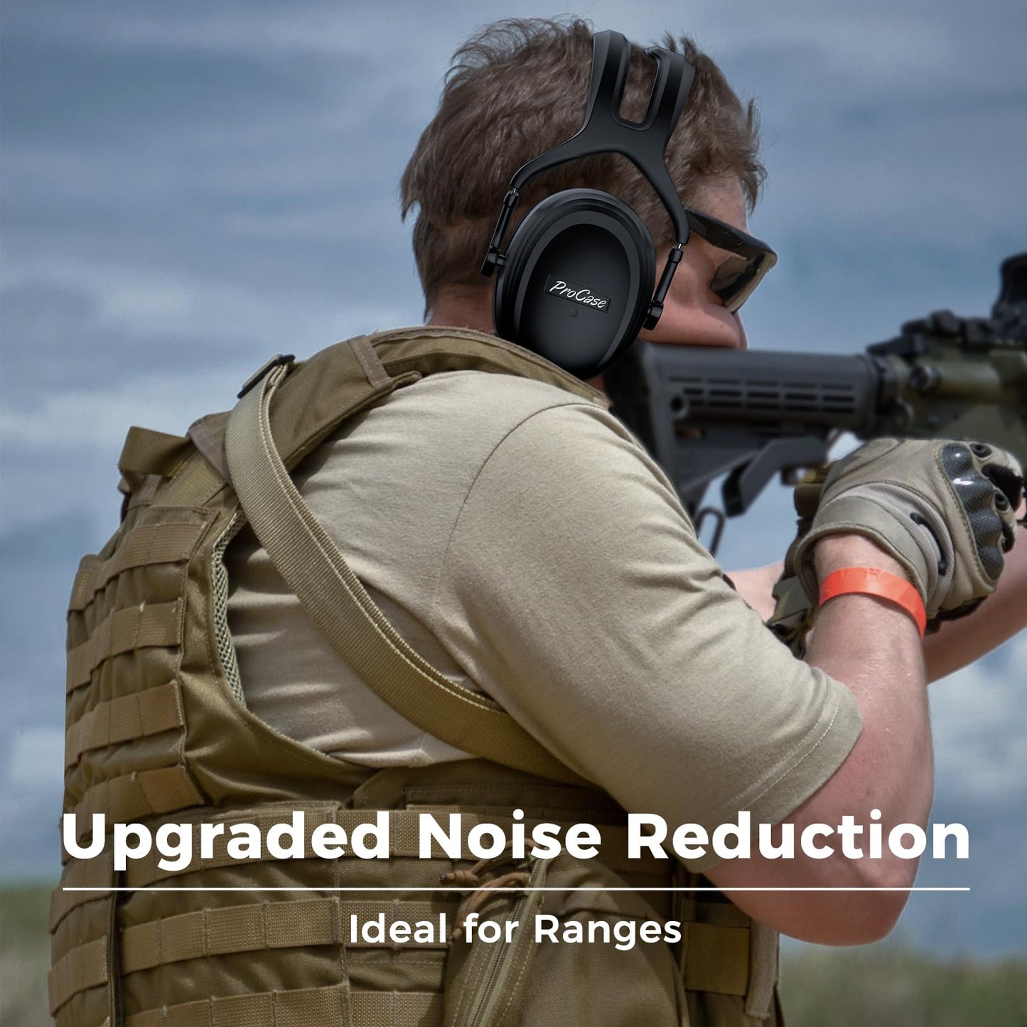 ProCase Extra Large SNR 37dB Noise Cancelling Ear Muffs, Ear Hearing Protection for Adults Men, Wide Size Adjustment and Comfortable Noise Cancelling Headphones for Shooting Woodworking -Black