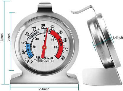 Refrigerator Thermometer, Large Dial Freezer Thermometer,Classic Series Temperature Thermometer for Refrigerator Freezer Fridge Cooler (5Pack)