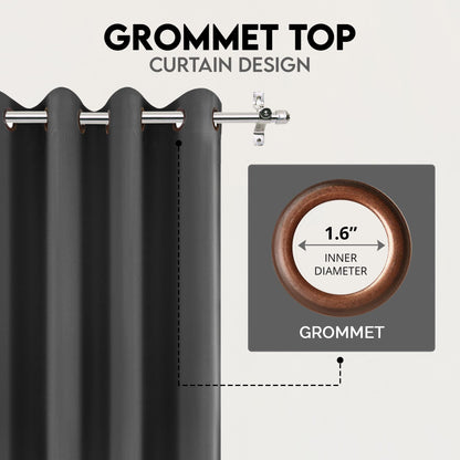 Utopia Bedding Blackout Curtains 2 Panels - 96 Inches Long Thermal and Sound Insulated, Room Darkening Grommet Curtains for Bedroom Living Room Windows (Grey - 52x96 Inches)