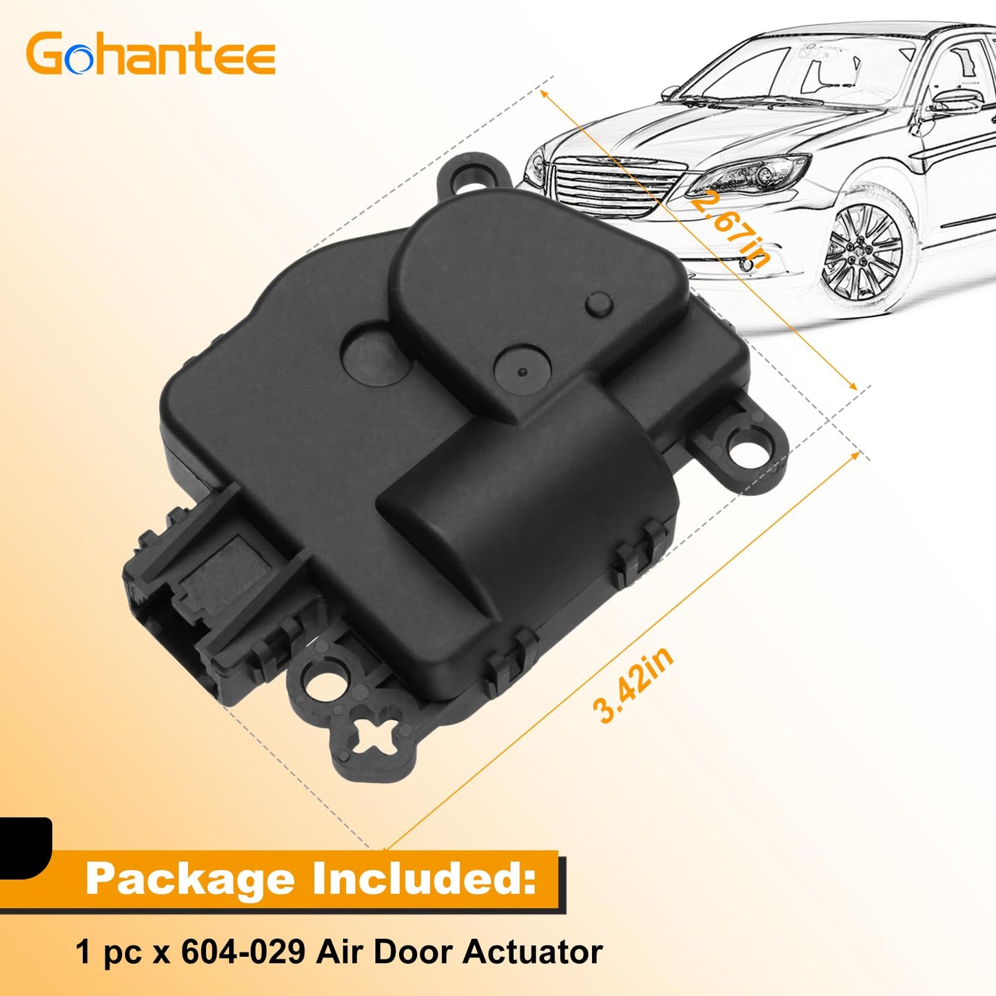604-029 HVAC Heater Air Blend Door Actuator Replacement for Chrysler 200 Cirrus Aspen Sebring Dodge Avenger Caliber Durango Journey Jeep Patriot Compass Wrangler Ram ProMaster 68018109AA 604029