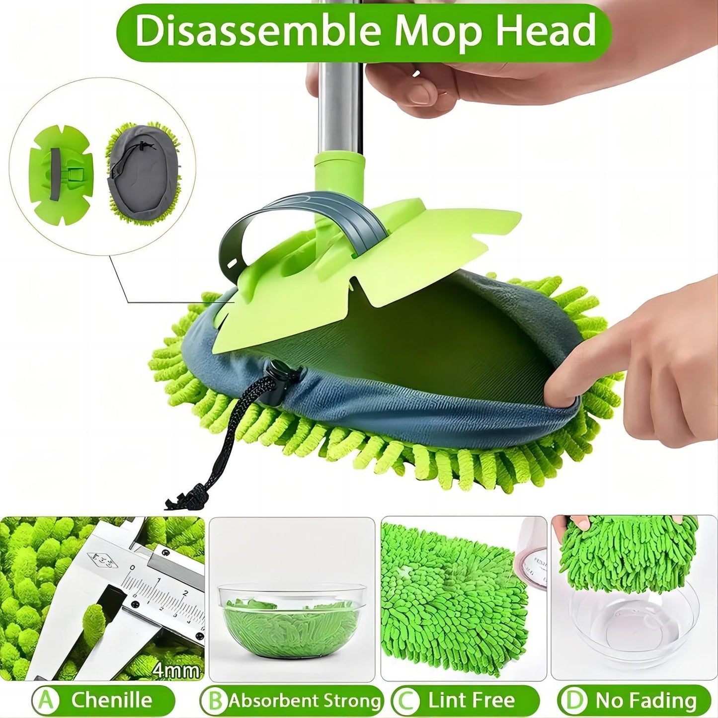 63" Car Wash Brush with Long Handle Microfiber Cleaning Mop Kit for SUV Truck RV 2 in 1 Windshield Cleaner Automotive Interior Exterior Detailing Duster Mitt Scrubber Scratch-Free Accessories