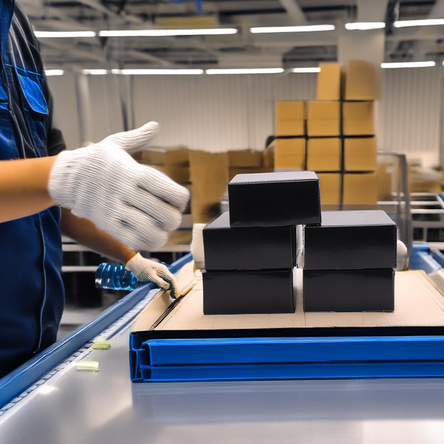 Rempry 6x4x2 Inches Black Shipping Boxes, 20 Pack Small Business Corrugated Cardboard Mailer Boxes for Shipping Packaging, Gifts Wrap Boxes with Lids