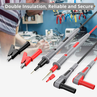 Proster Multi Test Leads Kit 21 in-1 Electrical Multimeter Test Lead with Alligator Clips Test Probe Spring Grabber Banana Plug Volt Meter Leads for Voltage Circuit Tester