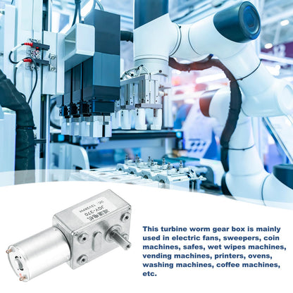 MECCANIXITY DC 12V 2 RPM Reversible Worm Geared Motor Reducer Motor 6mm D Shape Shaft High Torque Gear Box with Fixing Bracket Reduction Electric Motor for Sweepers, Printers, Ovens