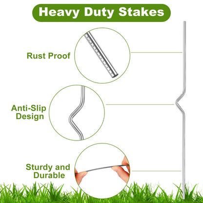 40 Pack Heavy Duty Metal Yard Sign Stakes, 17 '' Corrugated Plastic Sign Stakes 17'' Stainless Steel Metal Stake Holder for Corrugated Plastic Signs Garden Lawn Outdoor Home Real Estate Open House