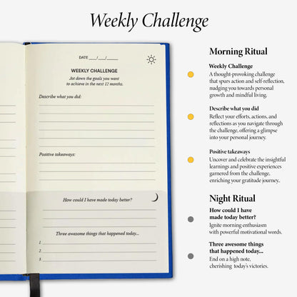 The Original Gratitude Journal 2026 - Daily Practice of Mindfulness & Happiness Journal with Elevating Quotes and Prompts for Affirmation Reflection Mindfulness - Premium Blue Hardcover by Thankful Path