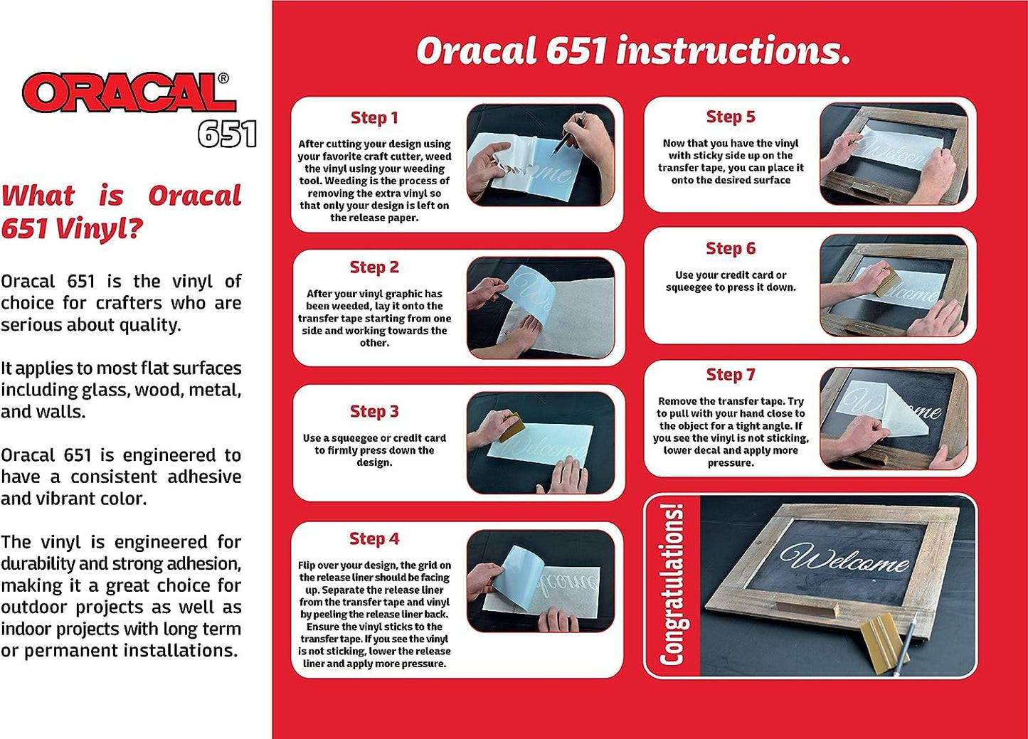 Roll of Oracal 651 White Craft Vinyl - Permanent Adhesive Vinyl for Cricut, Silhouette, and Cameo Vinyl Cutters - Matte Finish - Outdoor and Indoor - Bonus 3.8" Maple Leaf Decal (12 Inch x 15ft)