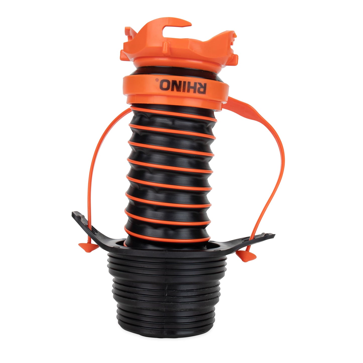 Camco 39319 Flexible 3-in-1 Sewer Hose Seal with RhinoExtreme Hose and Handle- Flexible Fitting Makes Connection to a Sewer Inlet Simple and Less Hands On!, Black, Standard