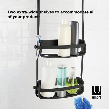 Umbra Flex Shower Storage Accessories with Patented Gel-Lock Technology Suction Cup, Black