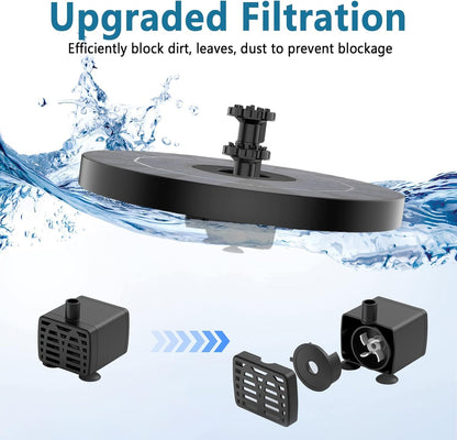 AMZtime Solar Fountain for Outdoors 2026 Upgrade 3.5W Solar Water Fountain, Solar Pond Pump with 10 Spray Effects - Floating Fountain Pump for Garden Pond, Bird Bath & Fish Tank