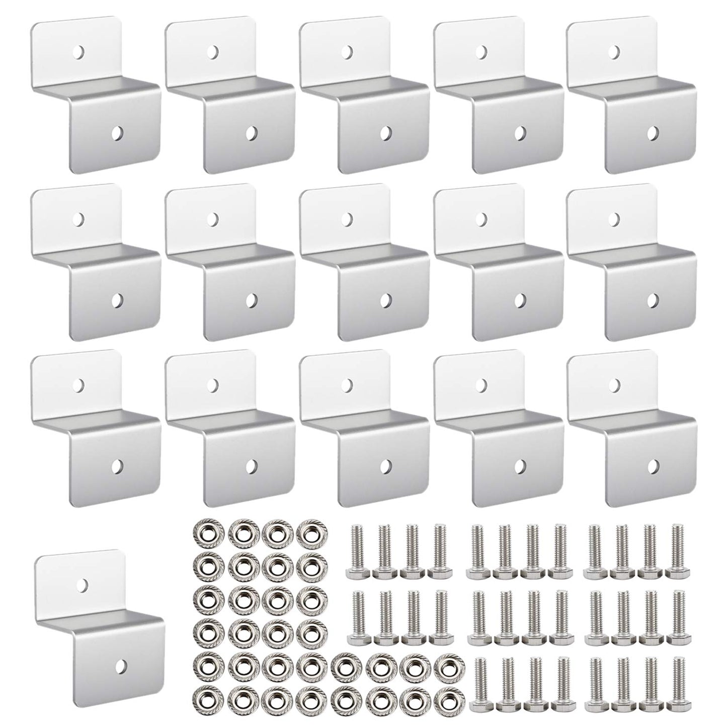 Yaegoo Solar Panel Mounting Z Bracket Set for RV, Boat, Roof, Wall and Other Off Gird Mount, 4 Set (16 Units)