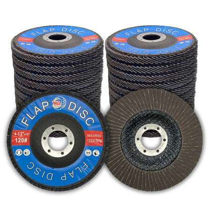 WA GRINDER 22PACK 4-1/2" x 7/8" inch Assorted Grit Zirconia/Alumina Flap Disc [40Grit(x10), 80Grit(x10), 120Grit(x2)] for Angle Grinder Sanding Disc, Grinder Disc for Metal and Woodworking 4 1/2 Inch
