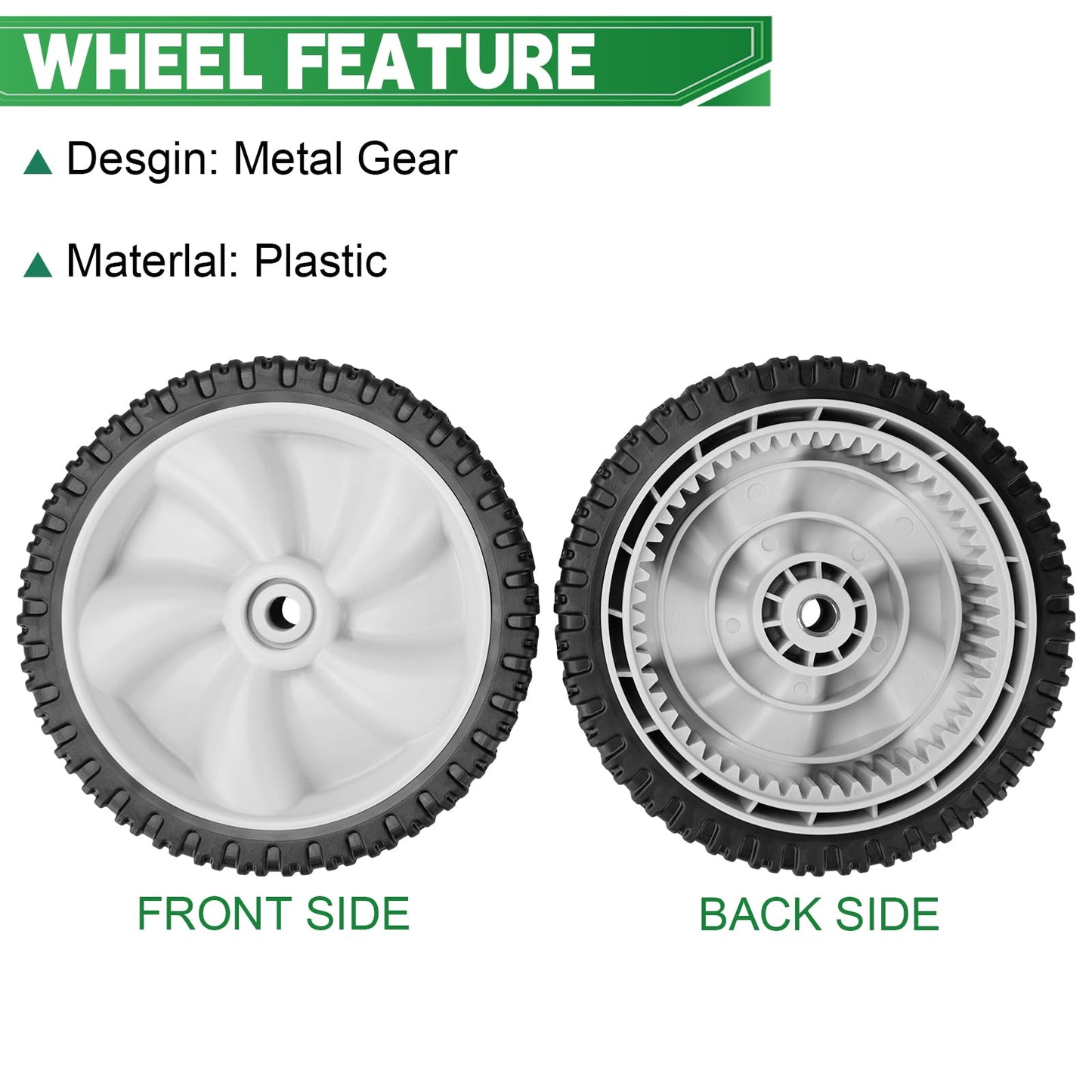 734-04581 634-0190A Front Drive Wheels Fit for MTD, Yard Man, Crafts man, Huskee, Yard Machines Self Propelled Walk-Behind Lawn mower （2 Pack）