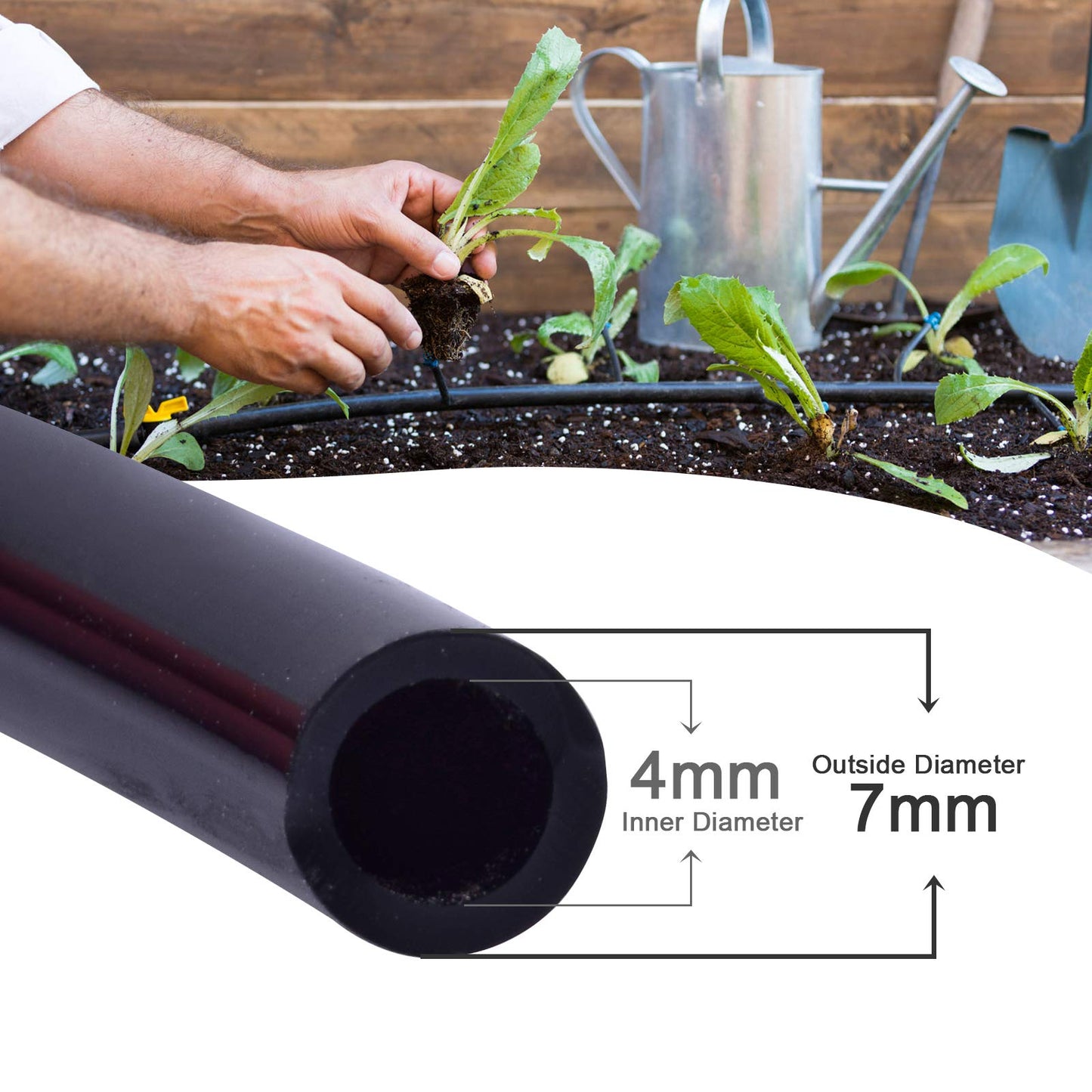 MIXC 100FT 1/4 inch Drip Irrigation Tubing Blank Distribution Tubing Garden Watering Tube Line for Garden Irrigation System