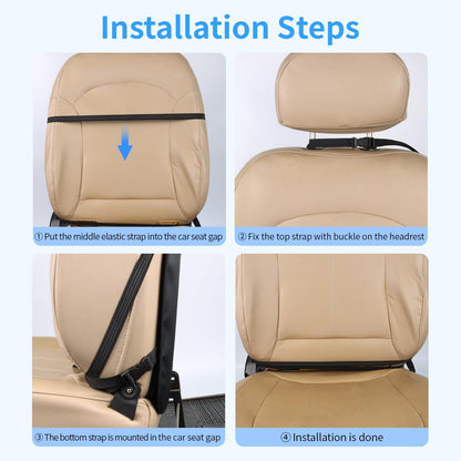 Viaviat Car Seat Protector Large Kick Mat 2 Pack Durable Water Resistant Auto Seat Back Covers with 2 Mesh Pockets Protection Against Dust Mud Scratches (Black, 2-Pack)