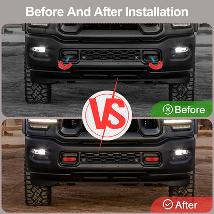 TOVIIEA Tow Hitch Covers for Dodge RAM 2500/3500 2019-2026 Thicken Upgrade,Tow Hook Cover Compatible with Dodge RAM 2500/3500 2019-2026 Accessories,2PCS (RED)