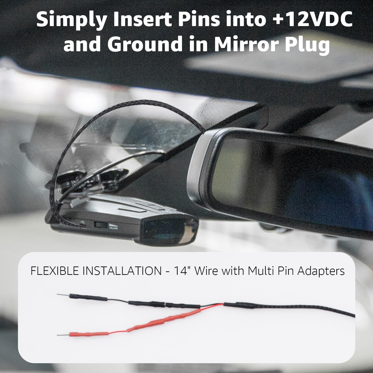 Sousery 1PC RJ11 Replacement Mirror Wire Power Cord for Uniden Radar Detectors，Fits R4 R3 R1 R7 DFR7 R8 Model(3005201U)