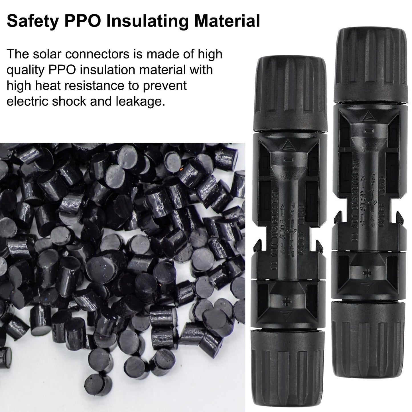 20Pairs/40PCS Solar Panel Connectors MC4 Male & Female Solar Cable Connectors Adapter IP67 Waterproof Dustproof Connector with 2 Pack Spanners 1000V 2.5mm²-6mm²