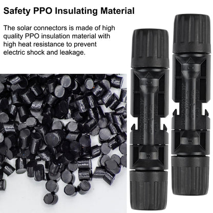 20Pairs/40PCS Solar Panel Connectors MC4 Male & Female Solar Cable Connectors Adapter IP67 Waterproof Dustproof Connector with 2 Pack Spanners 1000V 2.5mm²-6mm²
