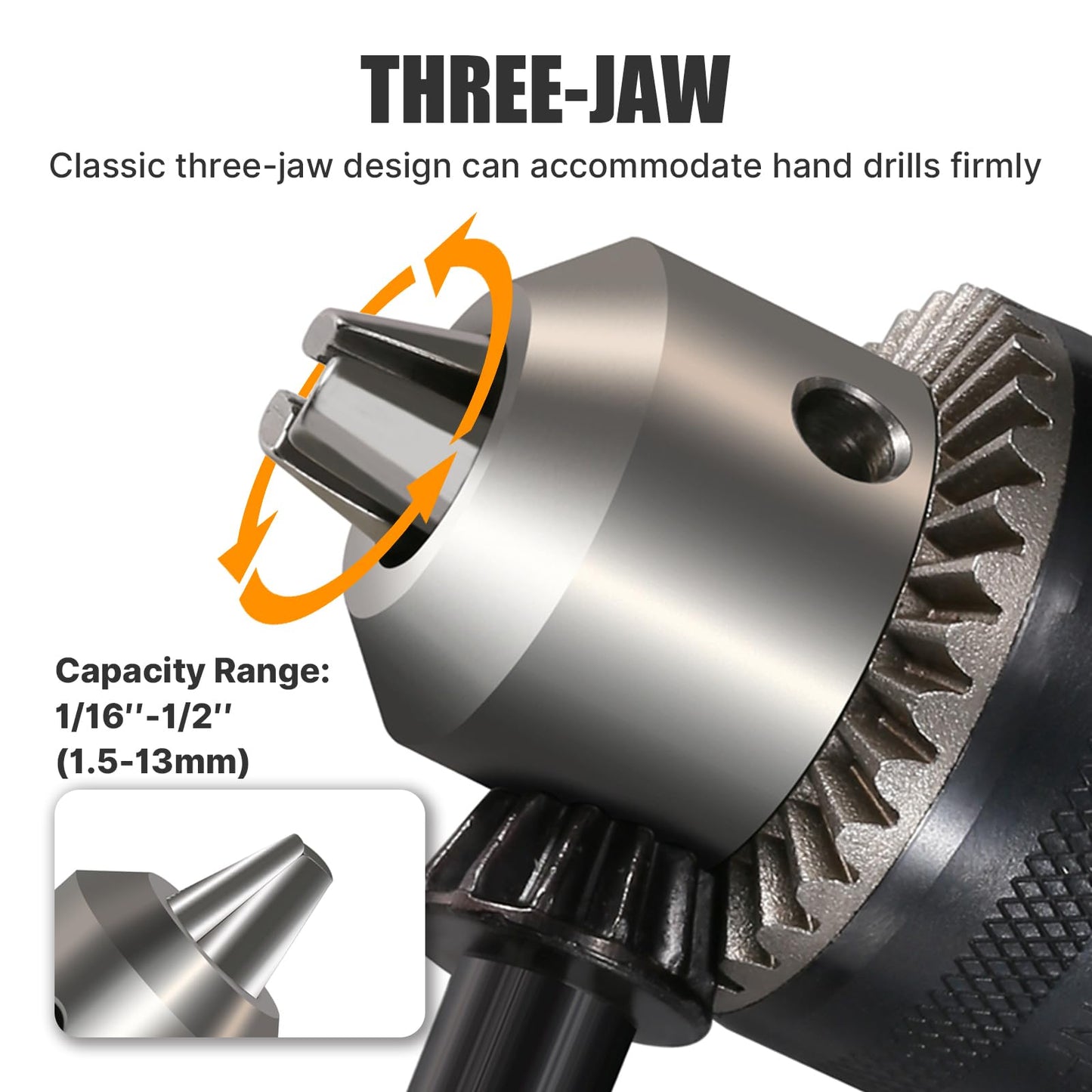 Vearter 1/16''-1/2'' Magnetic Drill Chuck Adapter, 3/4'' Weldon Shank with Chuck Key, 1/2''-20 UNF Thread Drill Bit Adapter, Mag Drill Chuck for Magnetic Drill