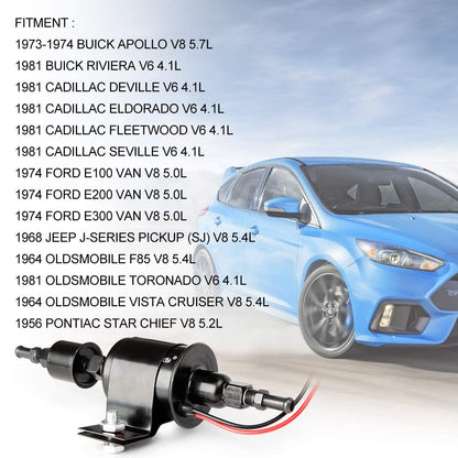 CarBole Universal Micro Electric Fuel Pump Inline Low Pressure Pump E8012S 12V, 5-9 PSI,30 GPH,5/16 Inch