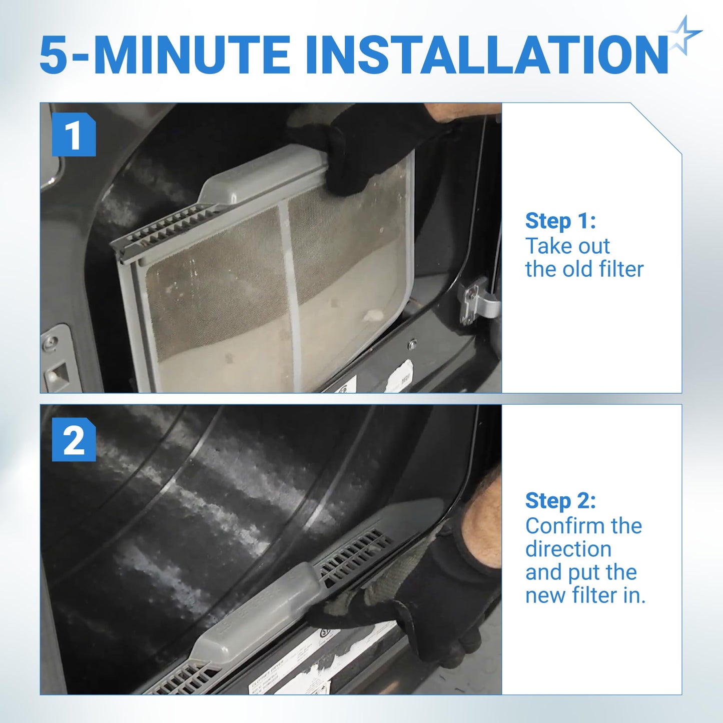 DC97-16742A Dryer Lint Trap Filter Replacement for Samsung Dryer with Flap Upgraded Stainless Steel Screen, Replaces AP5306681 PS4221839 DC61-03048A DV45H7000EW/A2 DV48H7400EW/A2 by BlueStars