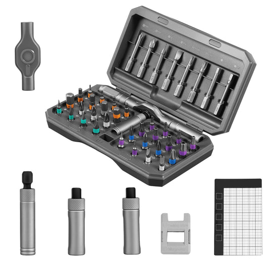 42 in 1 Magnetic Screwdriver Set,Ratchet Screwdrivers Kit with 40PCS Magnetic Bits&Detachable Ratchet Handle,Multi Bit Magnet Screw Drive,Household Wrench Screwdriver Tool Combination Set (42 in 1)