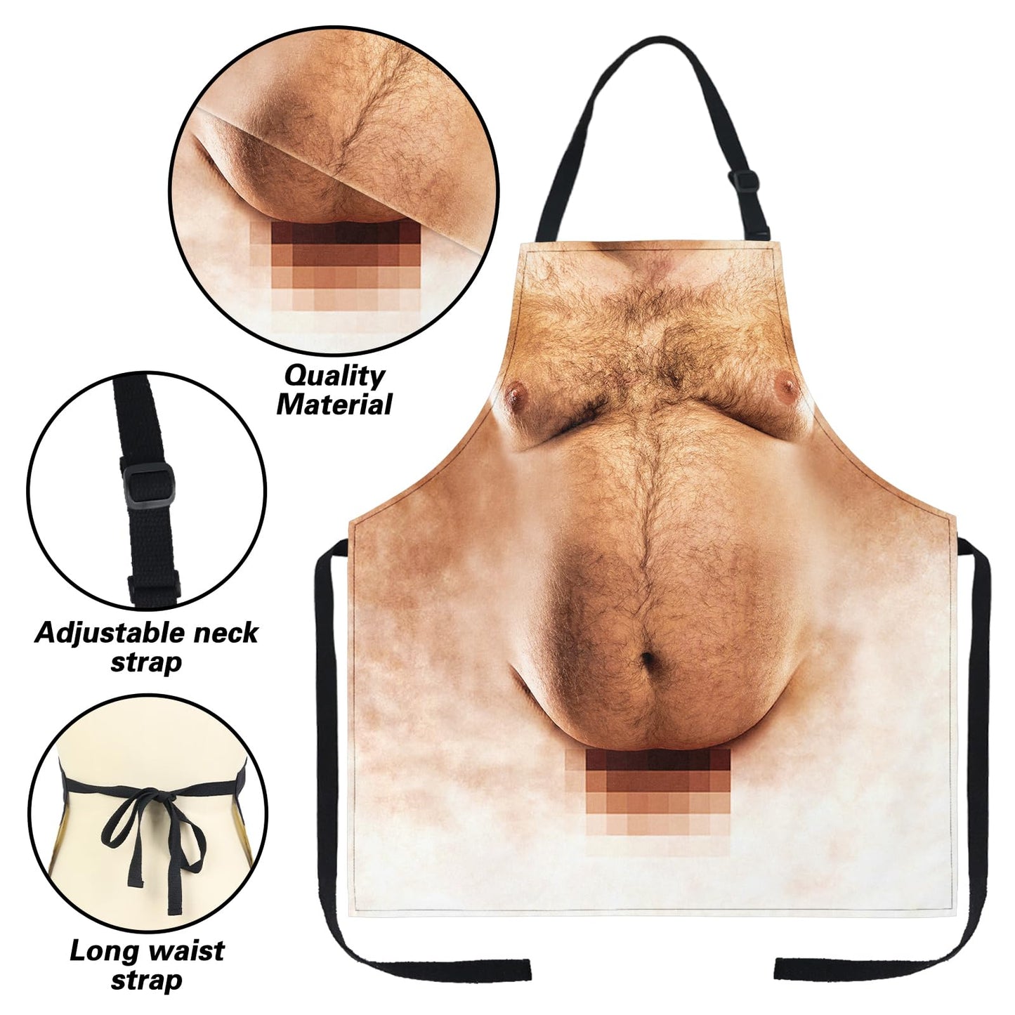A AIFAMY Funny Men Cooking Grilling Aprons Belly BBQ Funny Gag Gifts for Christmas, White Elephant Gift Exchange