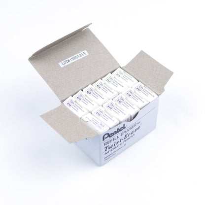 Refill Erasers for Pentel Mechanical Pencils (QE415/7, QE515, PD257, PD275/7), E10, Box of 12