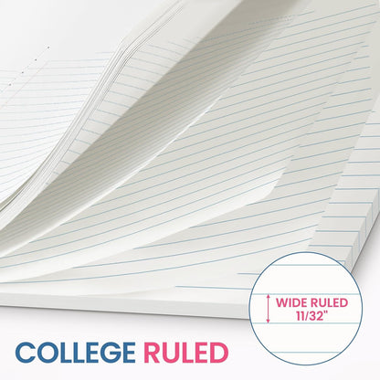 Aesthetic Spiral Notebook 6 Pack - 1-Subject College Ruled Paper, 8" x 10-1/2", 70 Sheets per Notebook, Hardcover 3 Hole Morandi Colors Easy Tear Line Spiral Notebooks for School Office