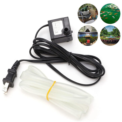 AC110‑120V Mini Submersible Water Pump 3W 80GPH Silent Small Fountain Pump with 3.3ft Hose for Fish Tank Pump Pond Fountain Hydroponics