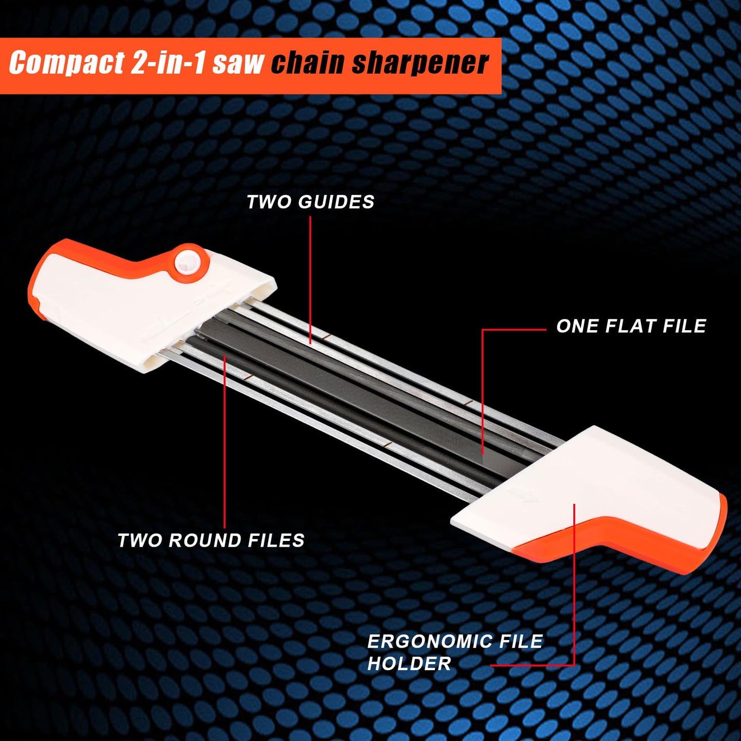 2 in 1 Chainsaw Chain Sharpener for Stihl .325 LP Chain Saw, Easy File Chainsaw Sharpening Tool (3/16" File)