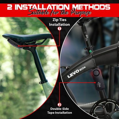 vBike Anti-Theft Alarm System,for eBike, Bike, Motorcycle, and Trailer Wireless with Two Remote Controls, Vibration Motion Sensor, Waterproof, 113dB Loud Alarm with Seven Sensitivity Level