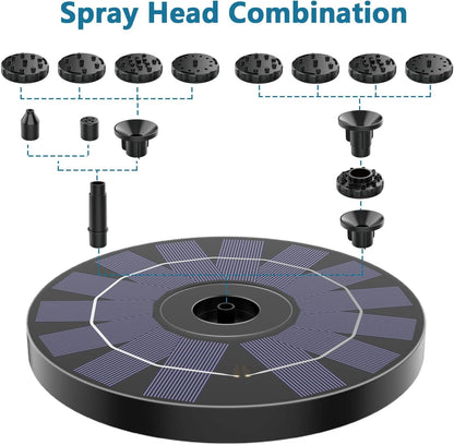 AMZtime Solar Fountain for Outdoors 2026 Upgrade 3.5W Solar Water Fountain, Solar Pond Pump with 10 Spray Effects - Floating Fountain Pump for Garden Pond, Bird Bath & Fish Tank