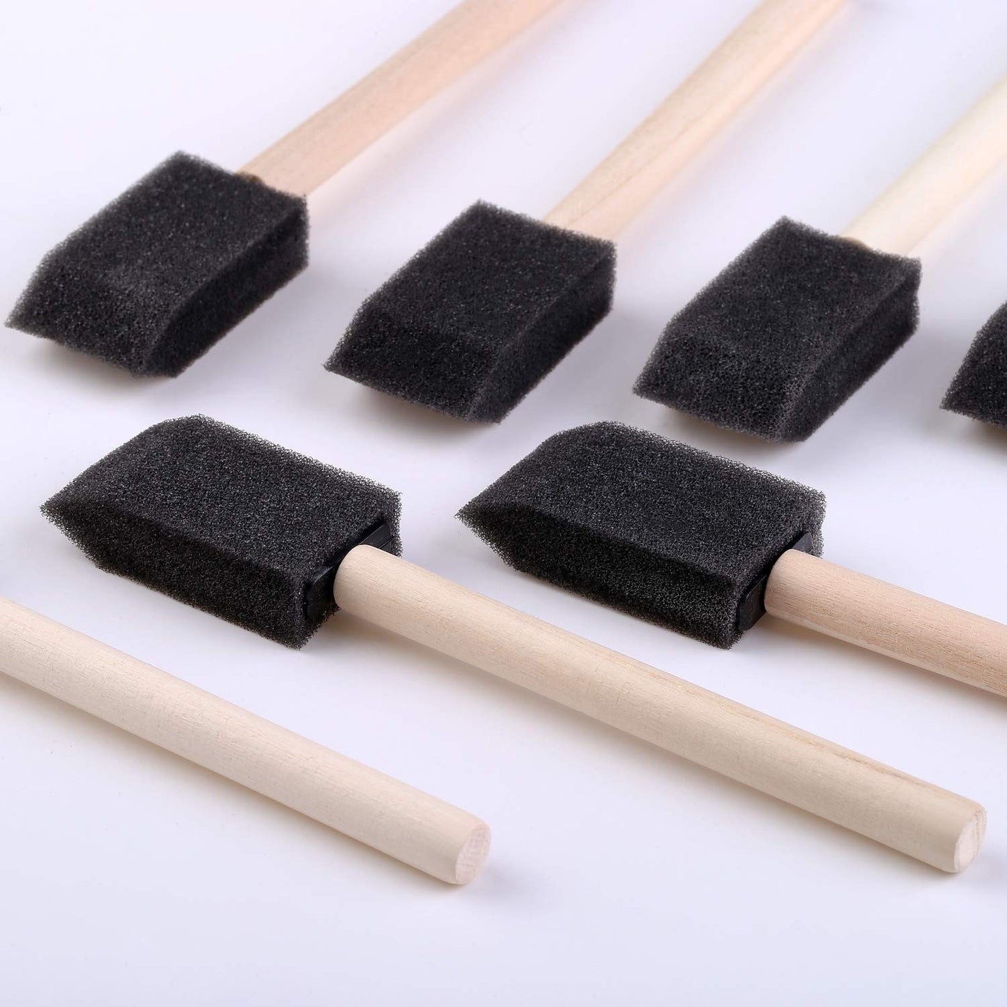 URATOT 120 Pack Foam Brush Foam Paint Brush Foam Sponge Brush, 1 Inch Paint Brush with Wood Handles, Great for Acrylics, Stains, Varnishes, Crafts, Art