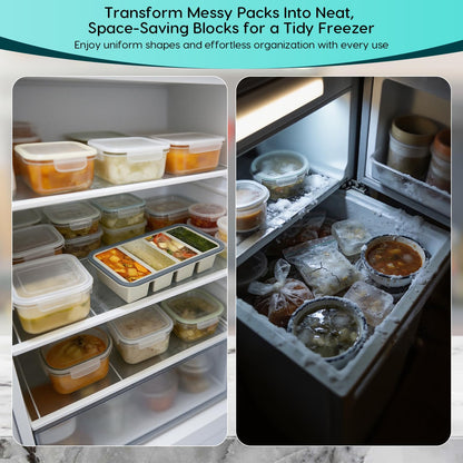 2 Pack Silicone Soup Freezer Containers with Lids, Soup Freezer Mold, Ice Trays for Freezer, Ice Cube Tray for Storing 250mL/125mL Broth, Soup, Leftovers, Sauce, Makes 8 1-Cup Portions Cubes