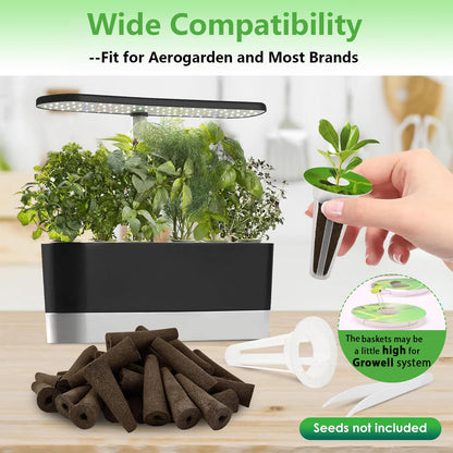 251PCS Seed Pod Kit for Aerogarden, Hydroponics Growing System for Garden Indoor, Grow Anything Kit for Hydroponics, 60 Grow Sponges, 60 Pod Labels, 15 Baskets, 15 Domes,100 Plant Labels, 1 Tweezers