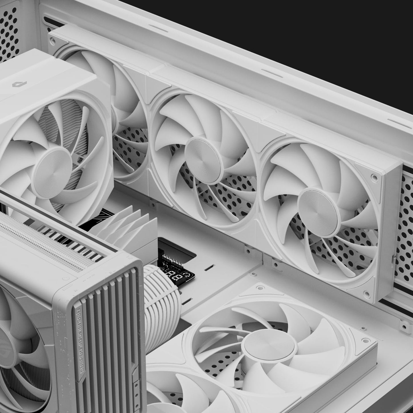 upHere U3T3-1650 pwm,High Performance Cooling Fan,4-Pin,1650 RPM (360mm,White)