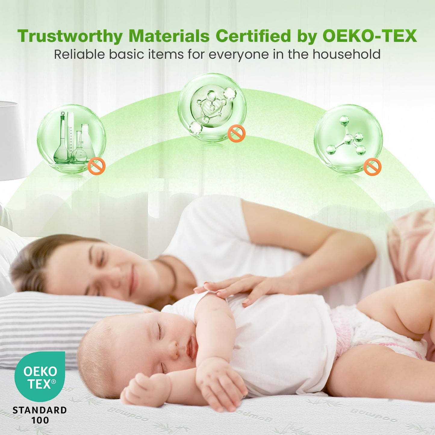 Sasttie Queen Mattress Protector Waterproof with Viscose for Bamboo, Noiseless Mattress Cover with 8"-21" Deep Pocket (60 x 80 inches)
