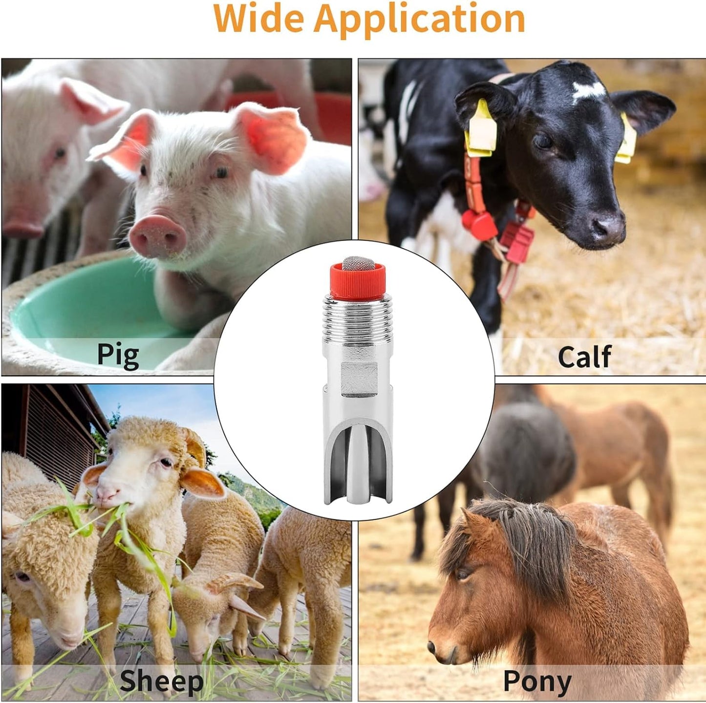 10 Pcs Stainless Steel Nipple Waterer, Automatic Poultry Waterers for Cattle Horses Pigs Sows Dogs Prevent Leakage Poultry Watering Drinker Nipple