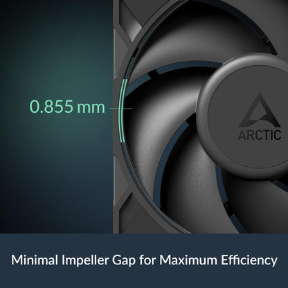 Arctic P12 Pro - Powerful Premium Fan, 120 mm PWM Fan, 600-3000 RPM, 0 RPM <5% PWM, Fluid Dynamic Bearing, 4-Pin - Black