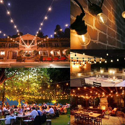 RuiAoTD S14 LED 1W Equivalent to 10W String Light Bulbs Shatter-Resistant Outdoor S14 LED Replacement String Light Bulbs E26 Regular Base 2200K Warm White Clear Plastic Edison Light Bulbs 25 Pack