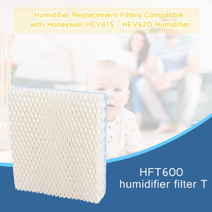 Upgraded HFT600 Filter T Humidifier Wick Filter Compatible with Honeywell HEV615, HEV620, Compatible with Honeywell Humidifier Filter T, Replace Part HFT600T, HFT600PDQ Super Thick 1.5inch, 4 Pack