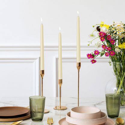 12 Pack Lvory Taper Candles 10 inch - Taper Candles Dripless, Smokeless, Unscented - 8 Hours Long Burning - Hand Poured Tall Candlesticks - Perfect for Home Decor, Weddings, and Special Occasions