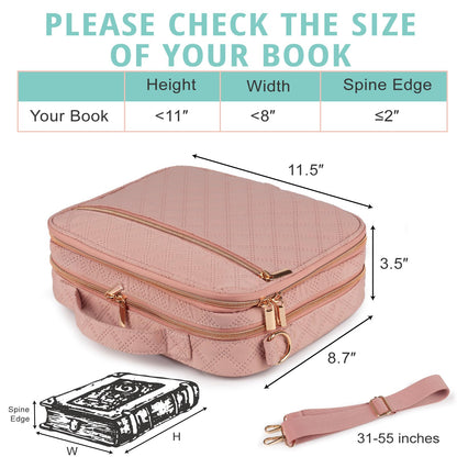 2 Layers Bible Cover for Women,Large Bible Case with Handles Shoulder Strap,Carrying Bible Bag Scripture Case Church Bag Bible Protective with Pocket