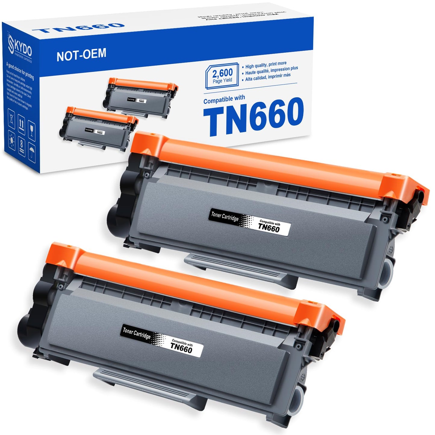 TN660 Toner Cartridge Compatible Replacement for TN 660 TN630 TN-660 TN-630 Work with DCP-L2520DW DCP-L2540DW HL-L2320D HL-L2360DW HL-L2380DW MFC-L2700DW MFC-L2720DW (Black, 2 Packs)