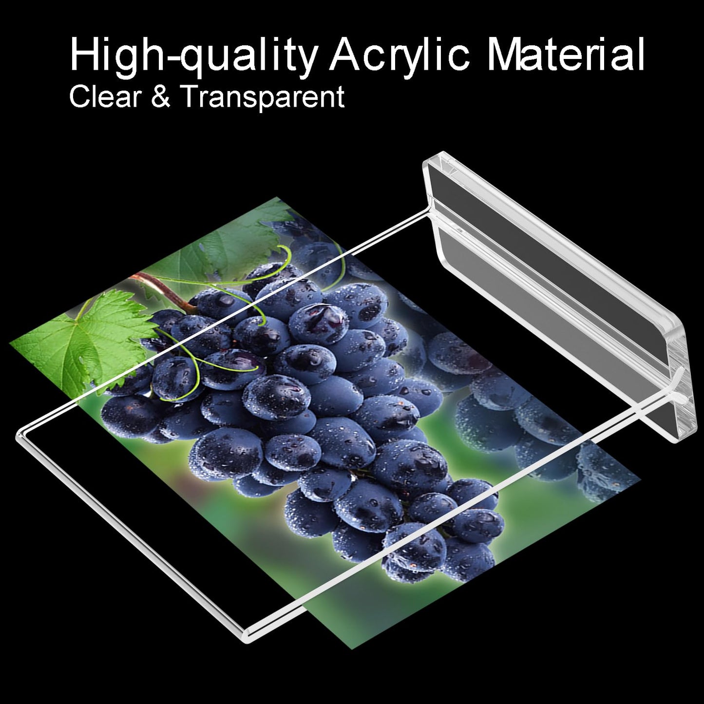 BlueValley Clear Acrylic Sign Holder - 6 Pack 5x7" Double Sided Table Menu Sign Holder Vertical Poster Ad Picture Frame - Plastic Brochure Paper Display Stand for Office Catering Exhibition Event Store Show Fair