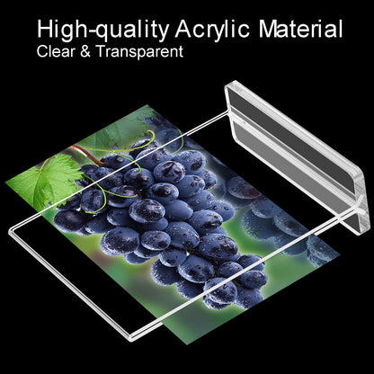 BlueValley Clear Acrylic Sign Holder - 6 Pack 5x7" Double Sided Table Menu Sign Holder Vertical Poster Ad Picture Frame - Plastic Brochure Paper Display Stand for Office Catering Exhibition Event Store Show Fair