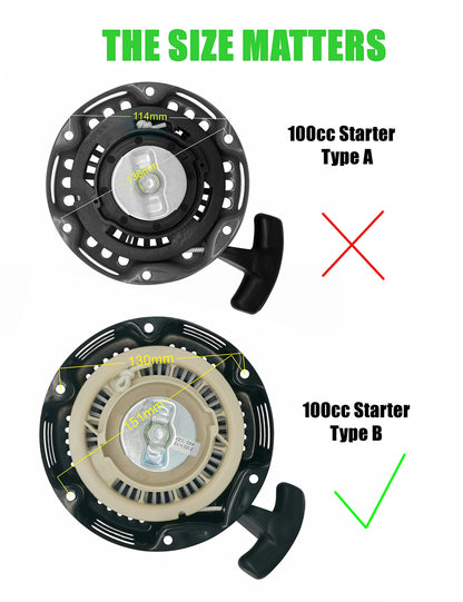 YAMAKATO 100cc 79cc 99cc Pull Start Recoil Starter Assembly for Coleman CC100X CT100u Champion Predator 68124 69733 Pacific hydrostar w/Pull Rope Cord