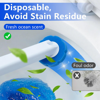 2 Pack Disposable Toilet Brush and Holder Set, with 48 Toilet Bowl Cleaner Refills & Upgraded Clamping System, for Bathroom Cleaning,Sink, Bathtub, Floor, Wall Mounted or Floor Standing